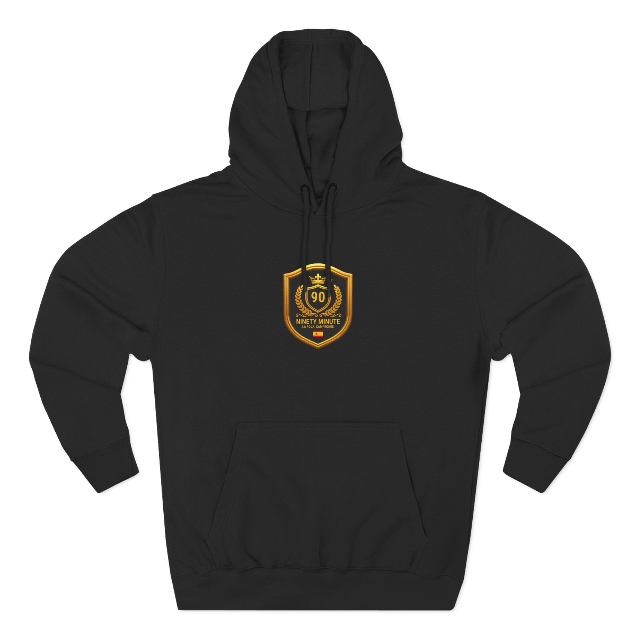 Spain Champions Vintage Crest Hoodie — Gold Shield Badge Graphic