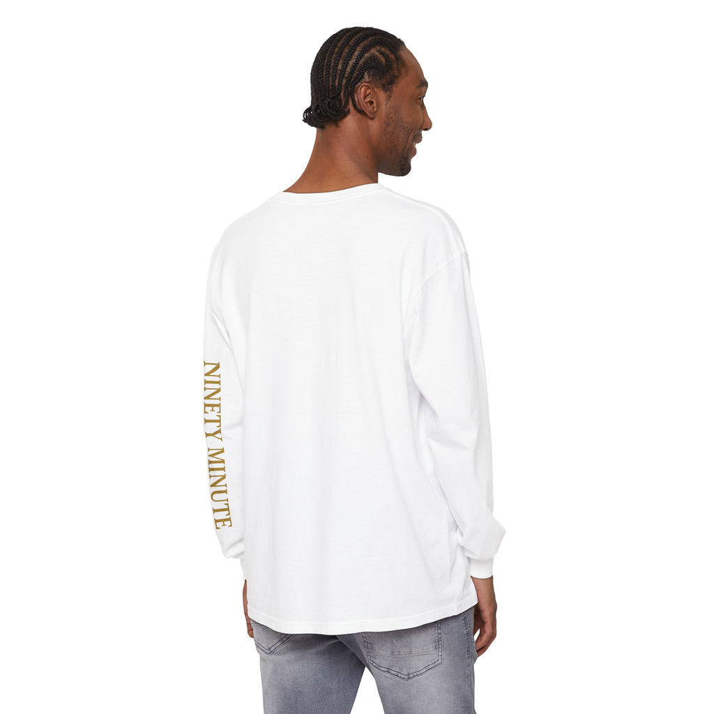Ninety Minute Full Time Fans Long Sleeve Tee – Men’s Garment-Dyed (Black/White)