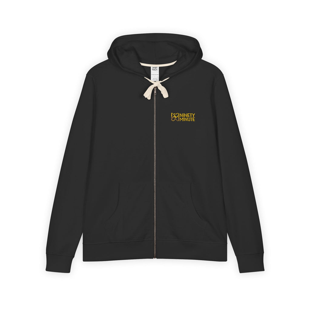 Ninety Minute Men’s Re-Fleece Full-Zip Hoodie (Black/White)