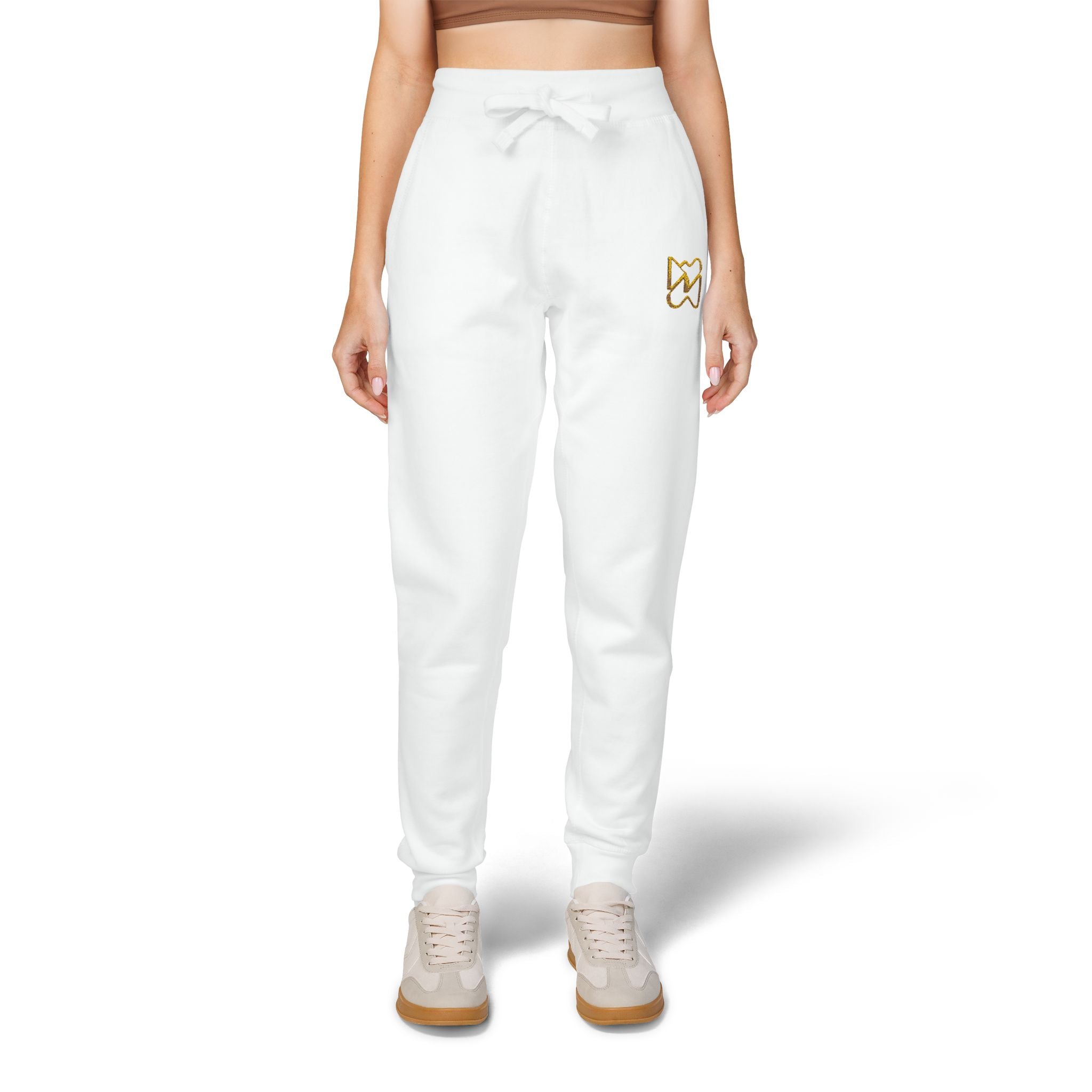 Ninety Minute Women’s Fleece Embroidered Sweatpants (Black/White)