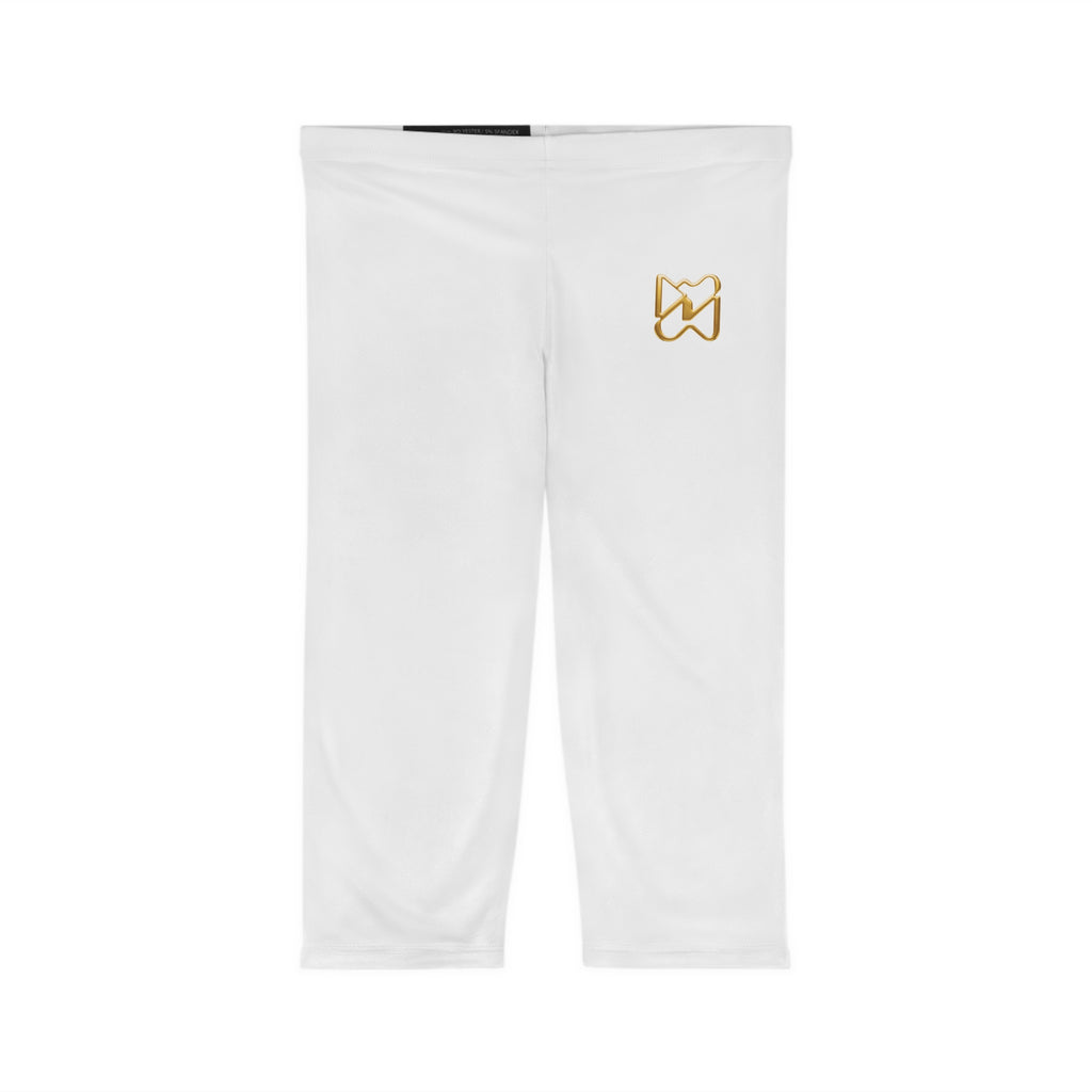 Ninety Minute Capri Leggings – Women’s Mid-Rise Emblem (White)