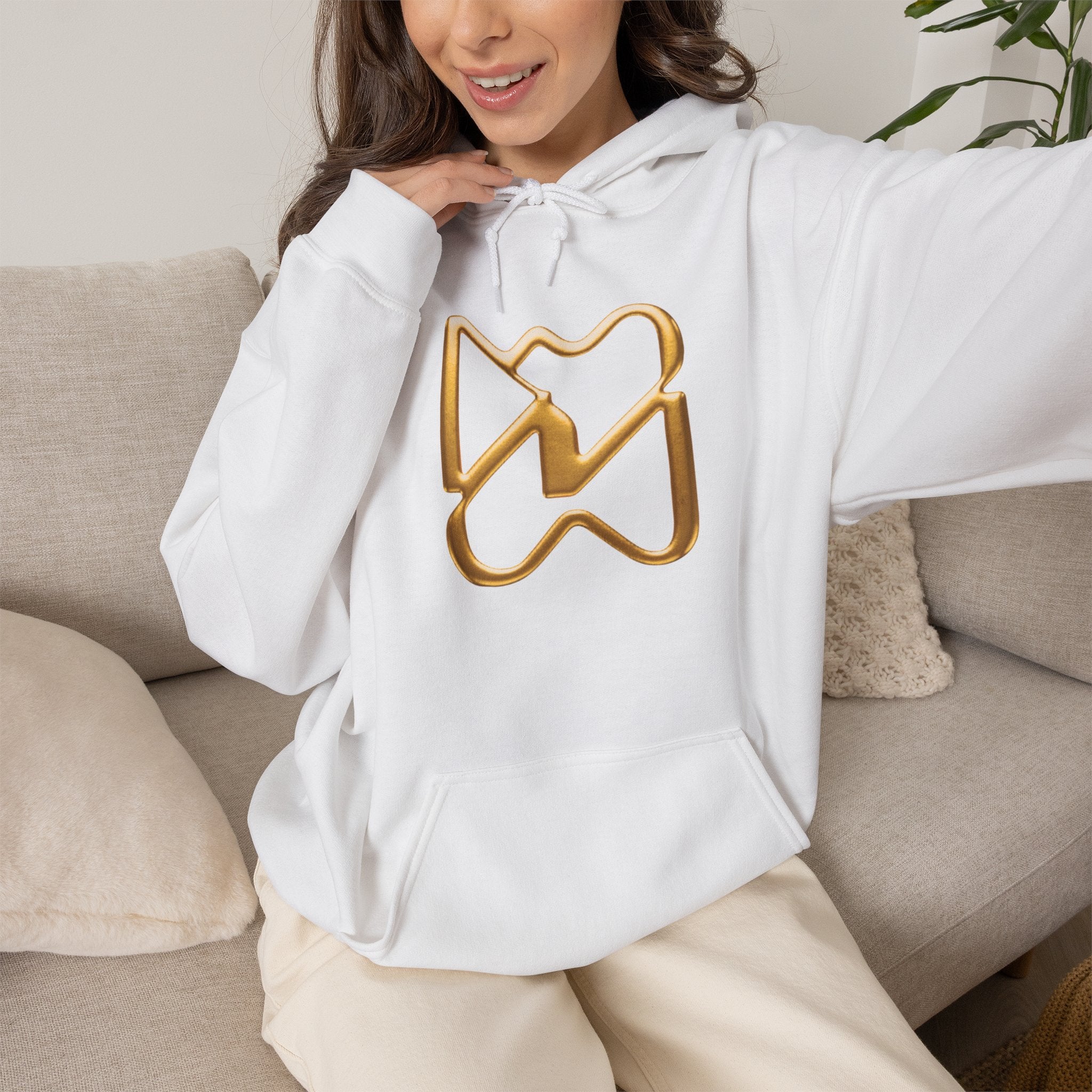 Ninety Minute Heavy Blend™ Pullover Hoodie – Women’s Emblem (Black/White)