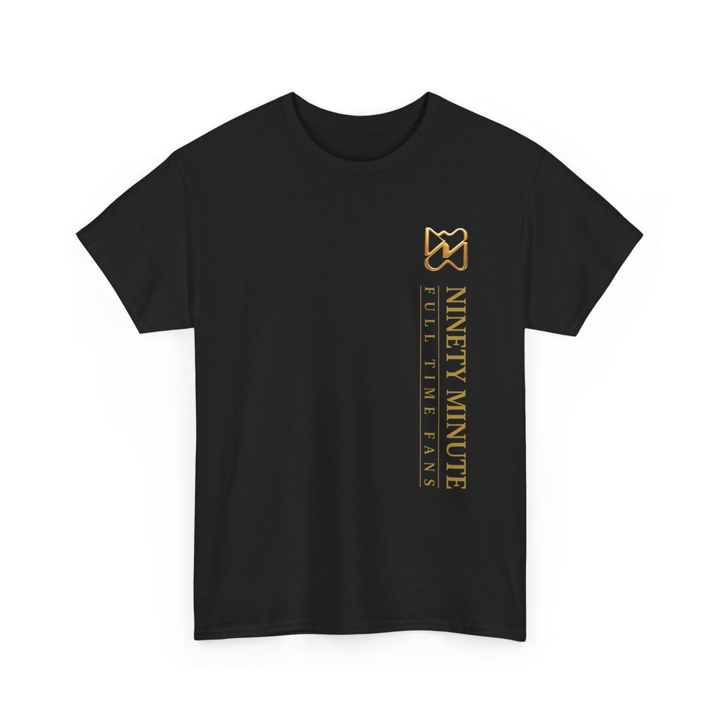 Ninety Minute Women’s Heavy Cotton Tee (Black/White, Full Time Fans)