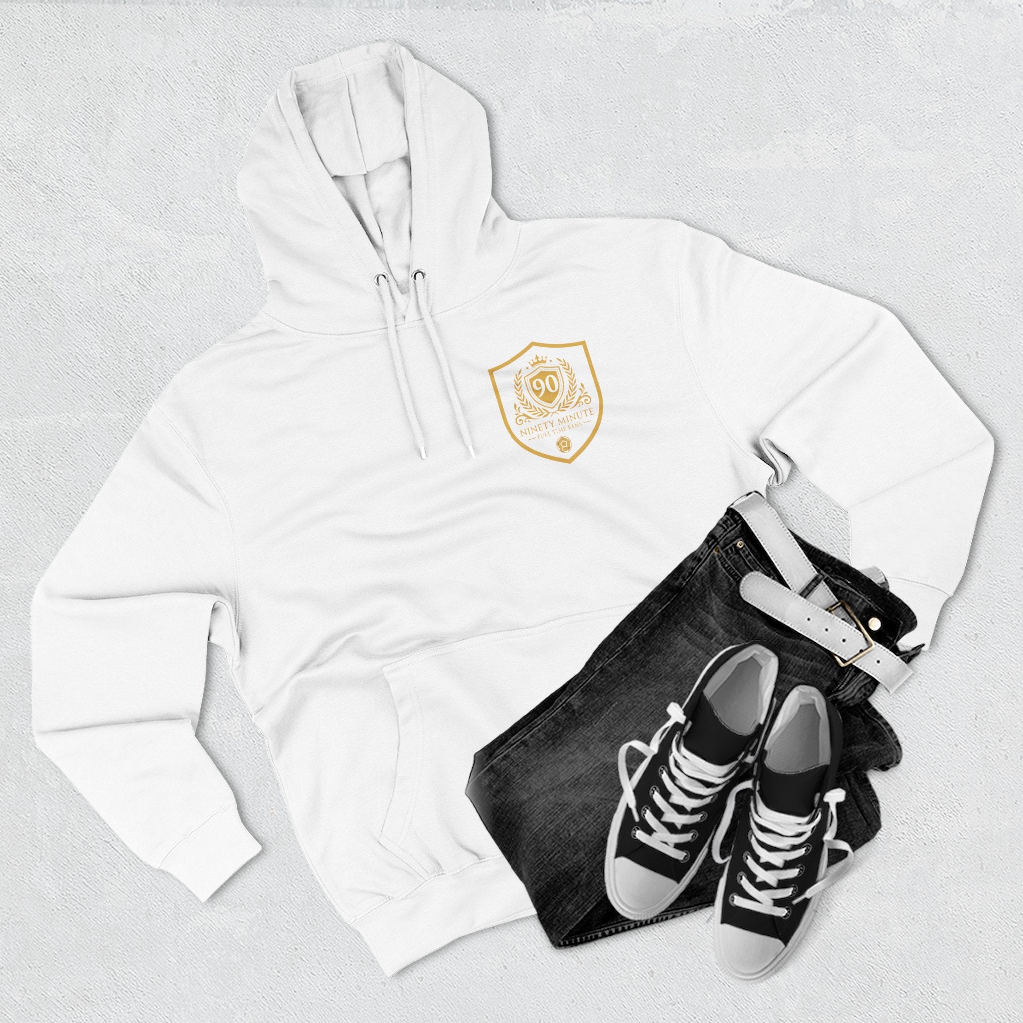 Minimal Gold Crest Hoodie | Shield Emblem Pullover