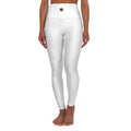 Spain Champions High-Waist Yoga Leggings — White with Gold Crest
