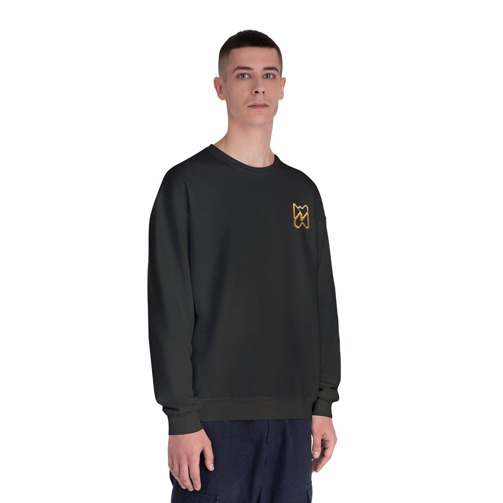 Ninety Minute NuBlend® Crewneck Sweatshirt – Men’s Small Emblem (Black/White)