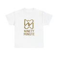 Ninety Minute Unisex Heavy Cotton Tee (Black/White, Large Logo)