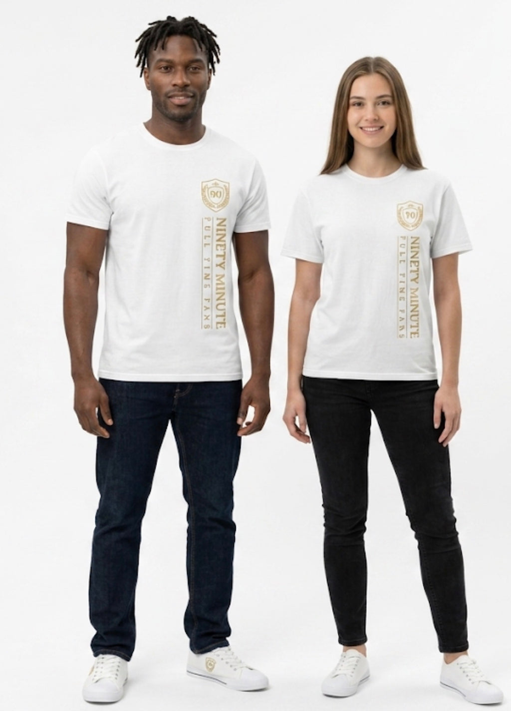 Ninety Minute Vertical Logo T-Shirt | Soccer Retro Crest Athletic Tee