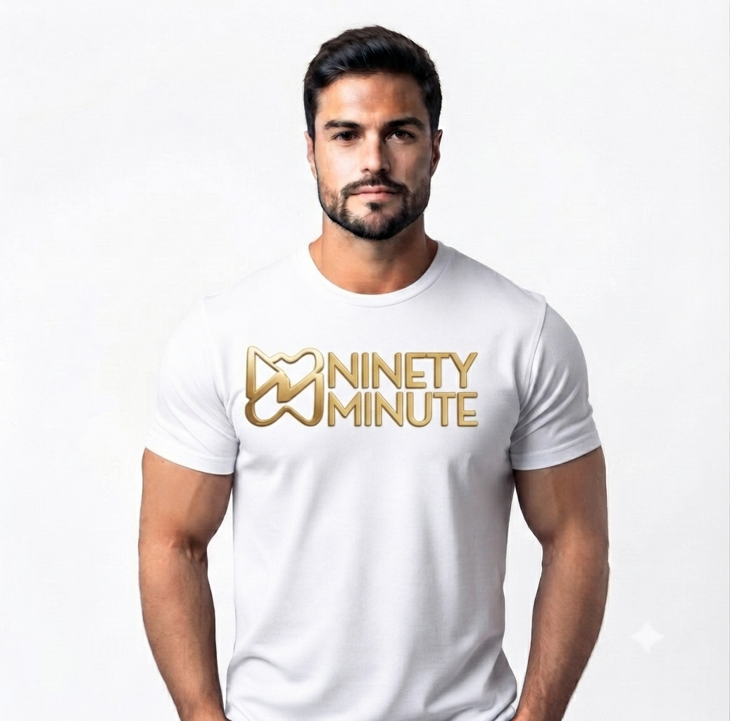 Ninety Minute Jersey Short Sleeve Tee – Men’s Large Wordmark (Black/White)