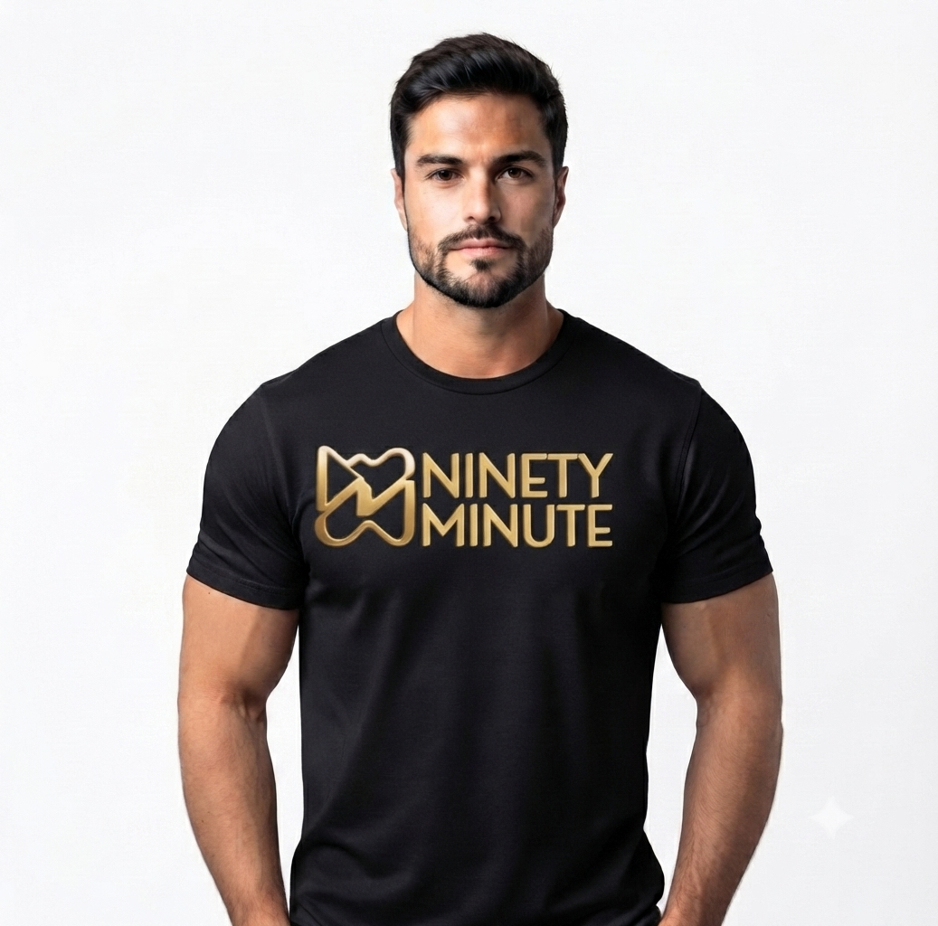 Ninety Minute Jersey Short Sleeve Tee – Men’s Large Wordmark (Black/White)