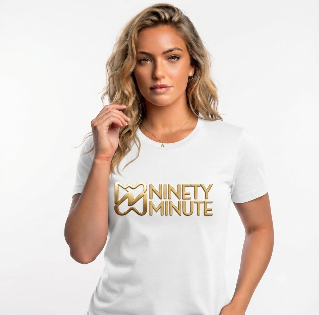 Ninety Minute Jersey Short Sleeve Tee – Women’s Large Wordmark (Black/White)