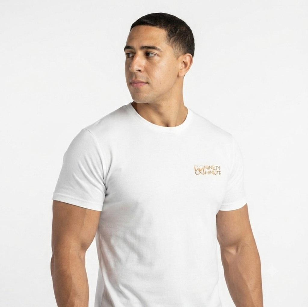 Ninety Minute Jersey Short Sleeve Tee – Men’s Small Wordmark (Black/White)