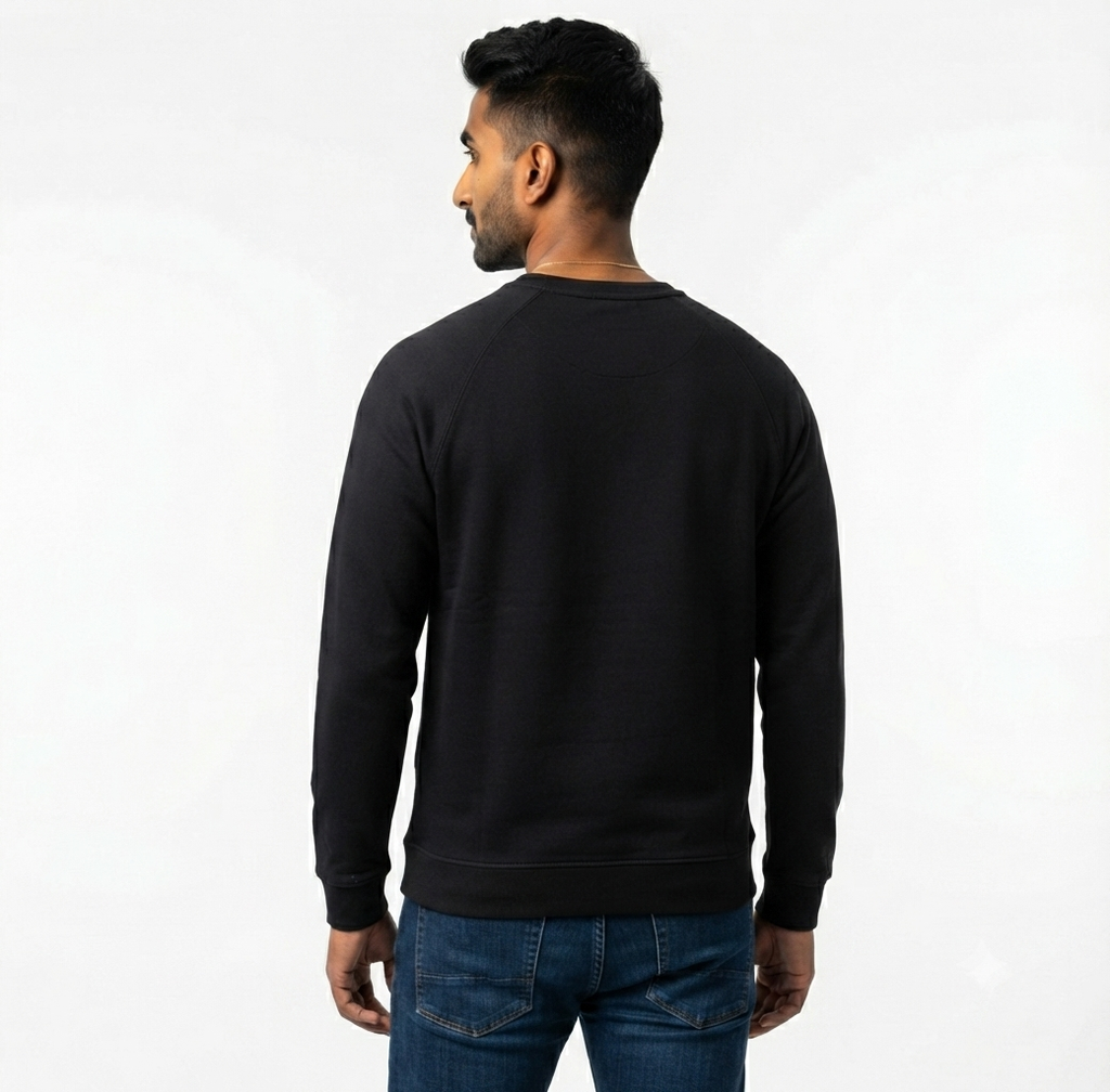 Ninety Minute French Terry Raglan Crewneck – Men’s Small Emblem (Black)