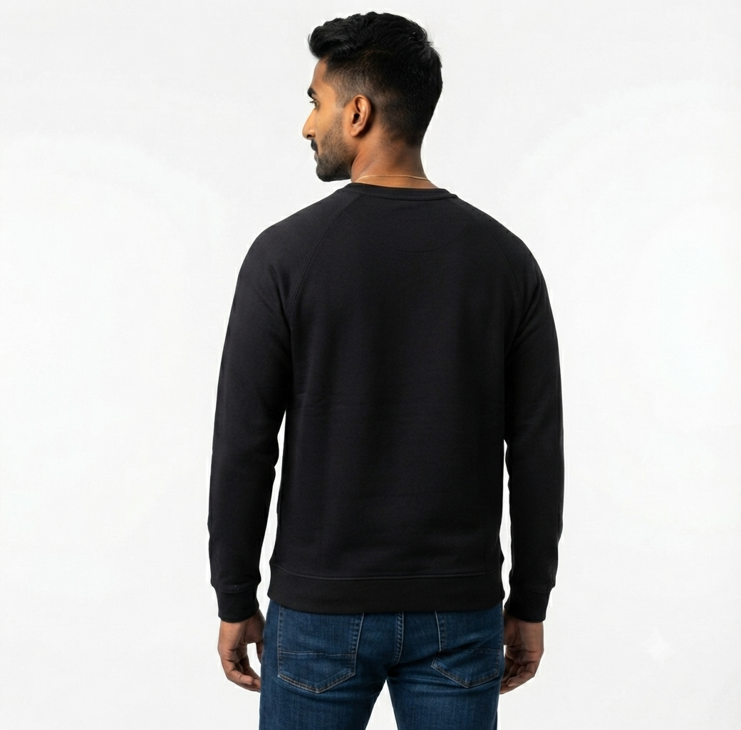 Ninety Minute French Terry Raglan Crewneck – Men’s Small Emblem (Black)