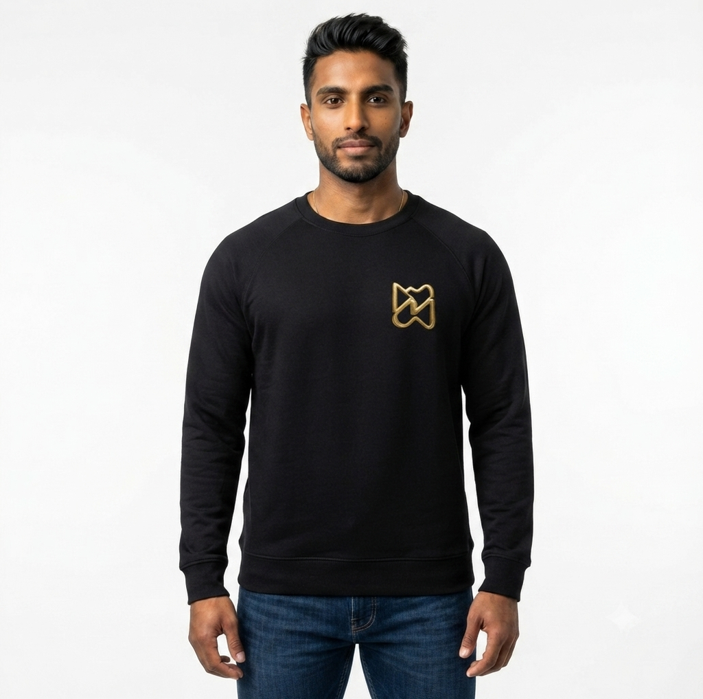 Ninety Minute French Terry Raglan Crewneck – Men’s Small Emblem (Black)