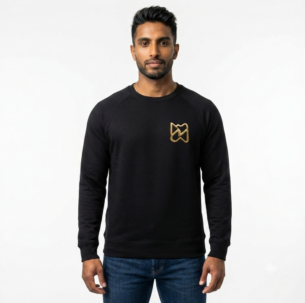 Ninety Minute French Terry Raglan Crewneck – Men’s Small Emblem (Black)