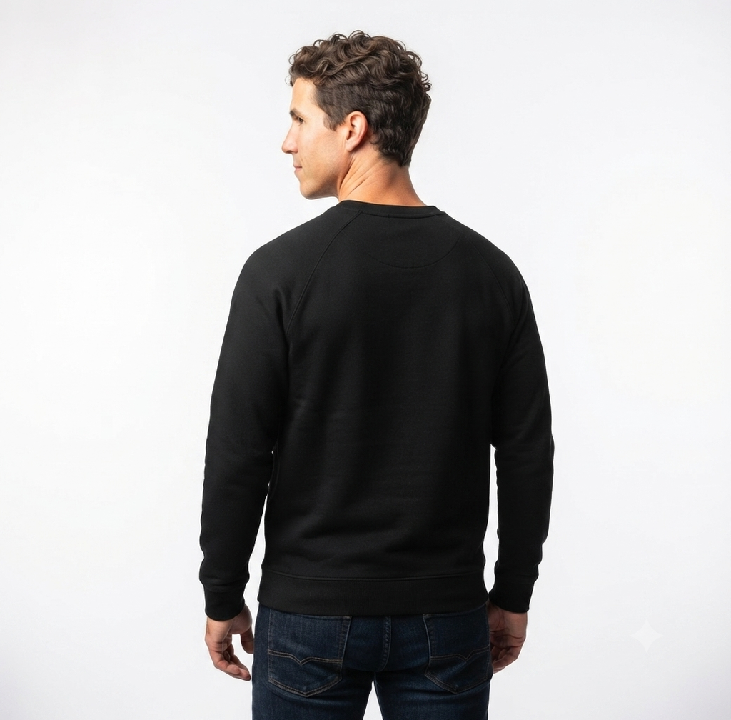 Ninety Minute French Terry Raglan Crewneck – Men’s Large Emblem (Black)