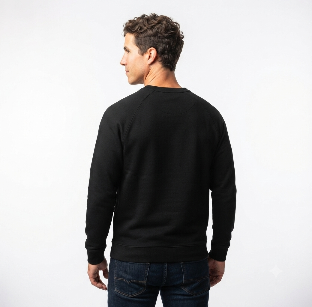 Ninety Minute French Terry Raglan Crewneck – Men’s Large Emblem (Black)