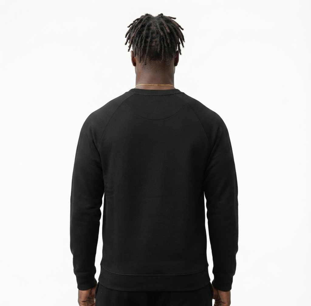 Ninety Minute French Terry Raglan Crewneck – Men’s Large Wordmark (Black)
