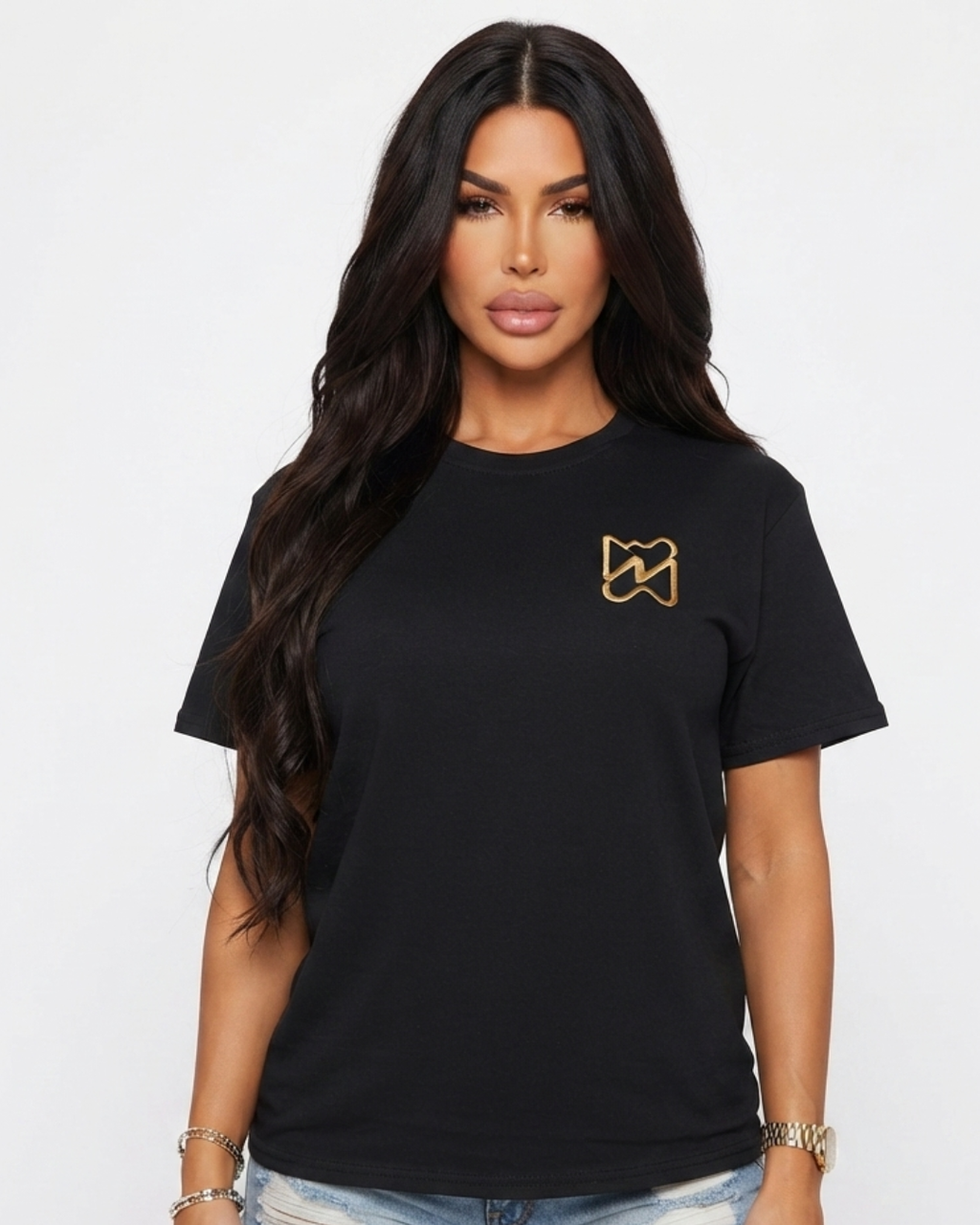 Ninety Minute Women’s Heavy Cotton Tee (Black/White)
