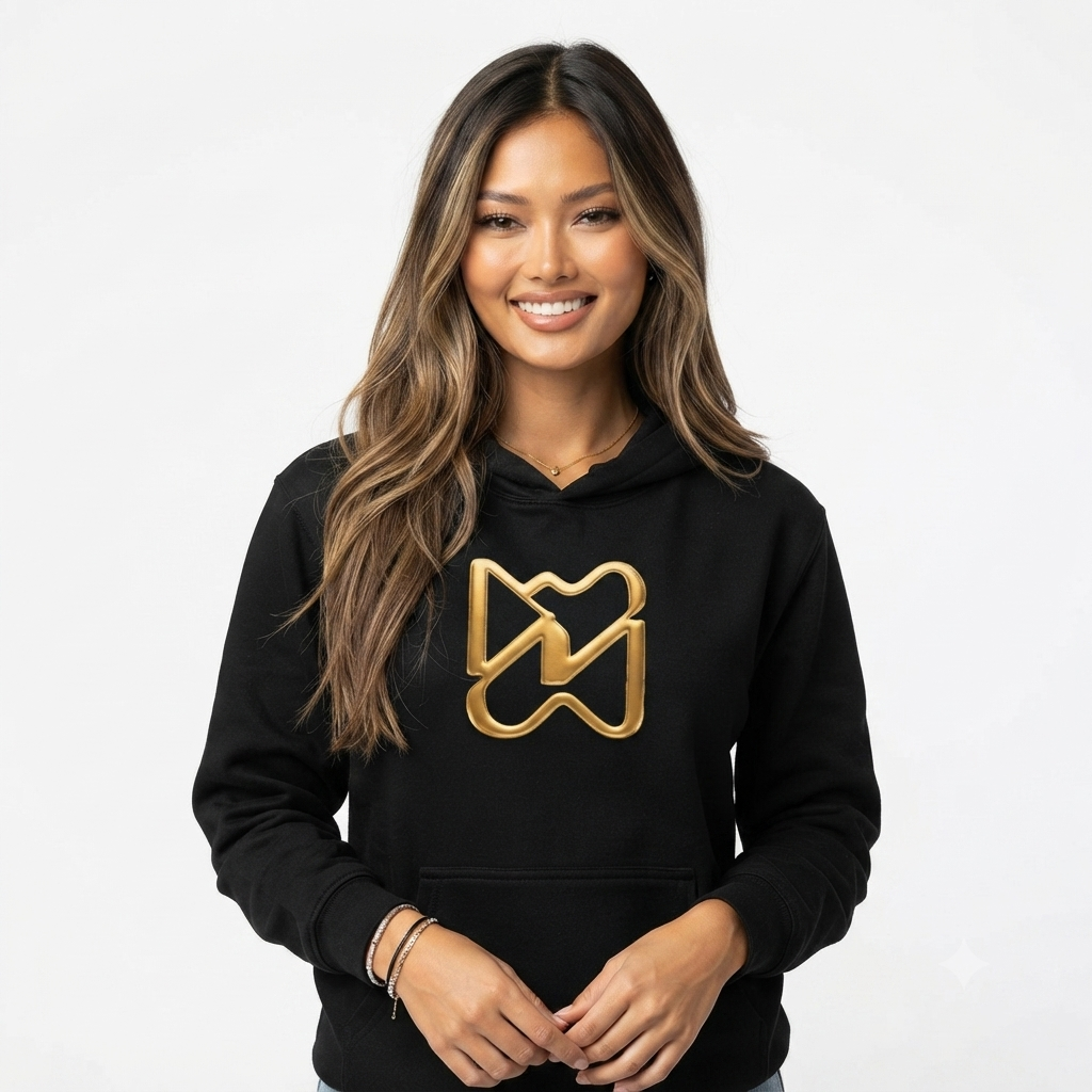 Ninety Minute Women’s Urban Pullover Hoodie (Black/White)