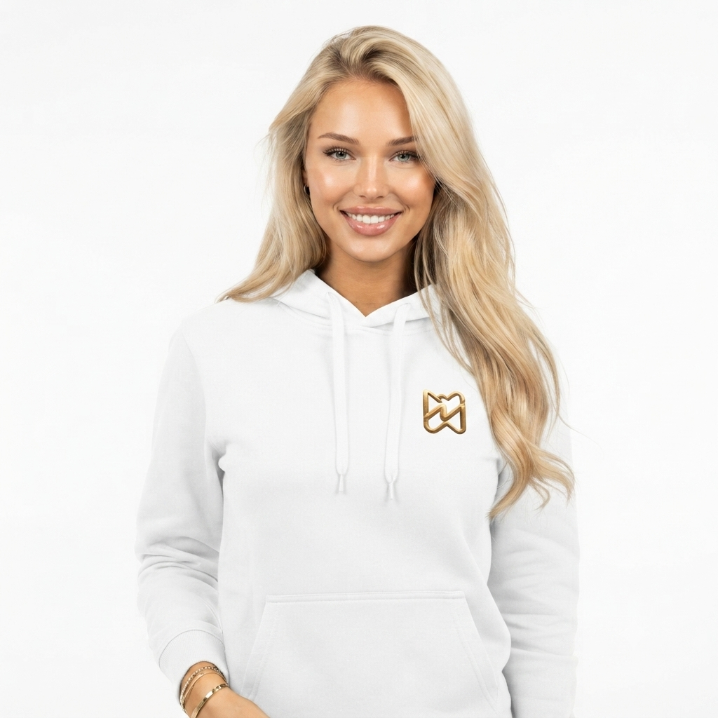 Ninety Minute Women’s Organic Mid-Weight Hoodie (Black/White, Icon Small)