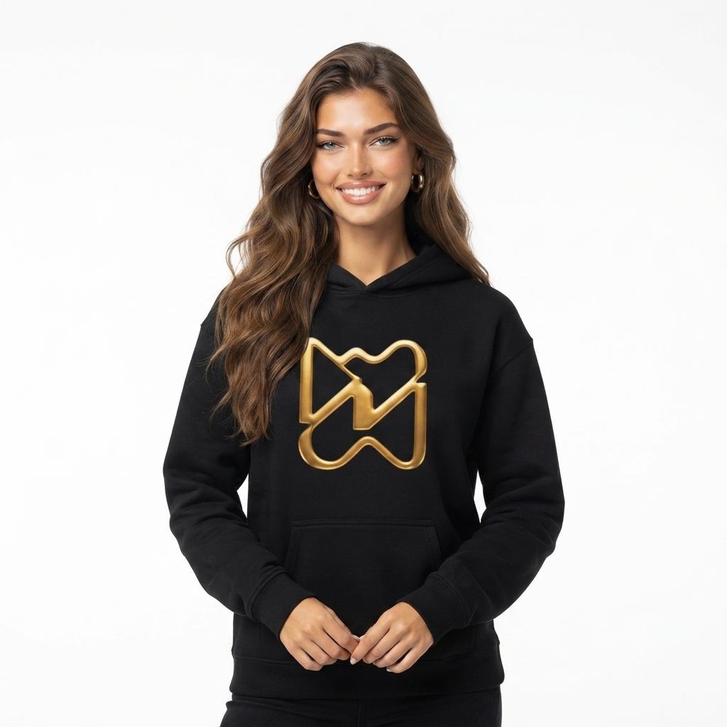Ninety Minute Heavy Blend™ Pullover Hoodie – Women’s Emblem (Black/White)