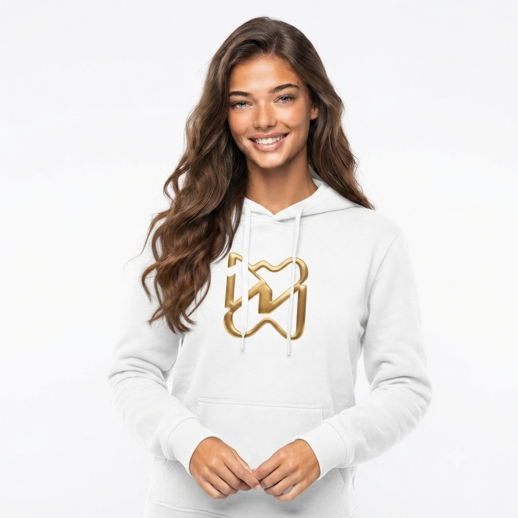 Ninety Minute Women’s Organic Mid-Weight Hoodie (Black/White, Icon)