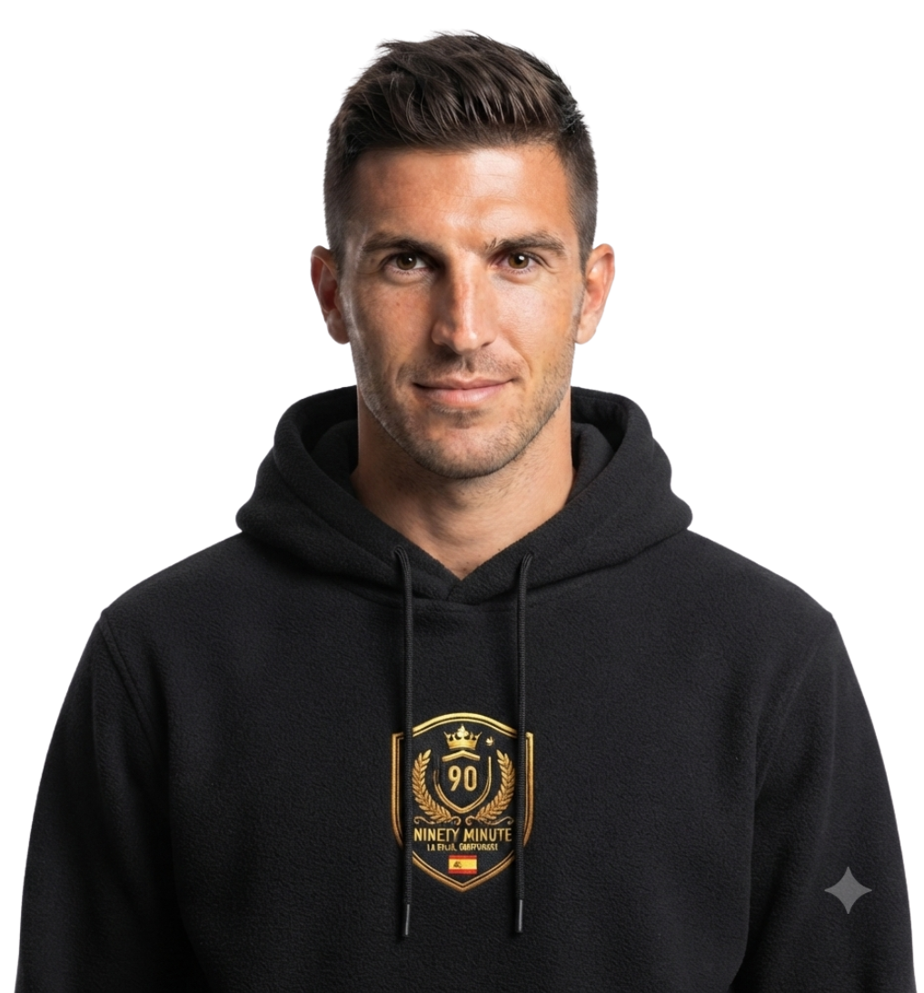 Spain Champions Vintage Crest Hoodie — Gold Shield Badge Graphic