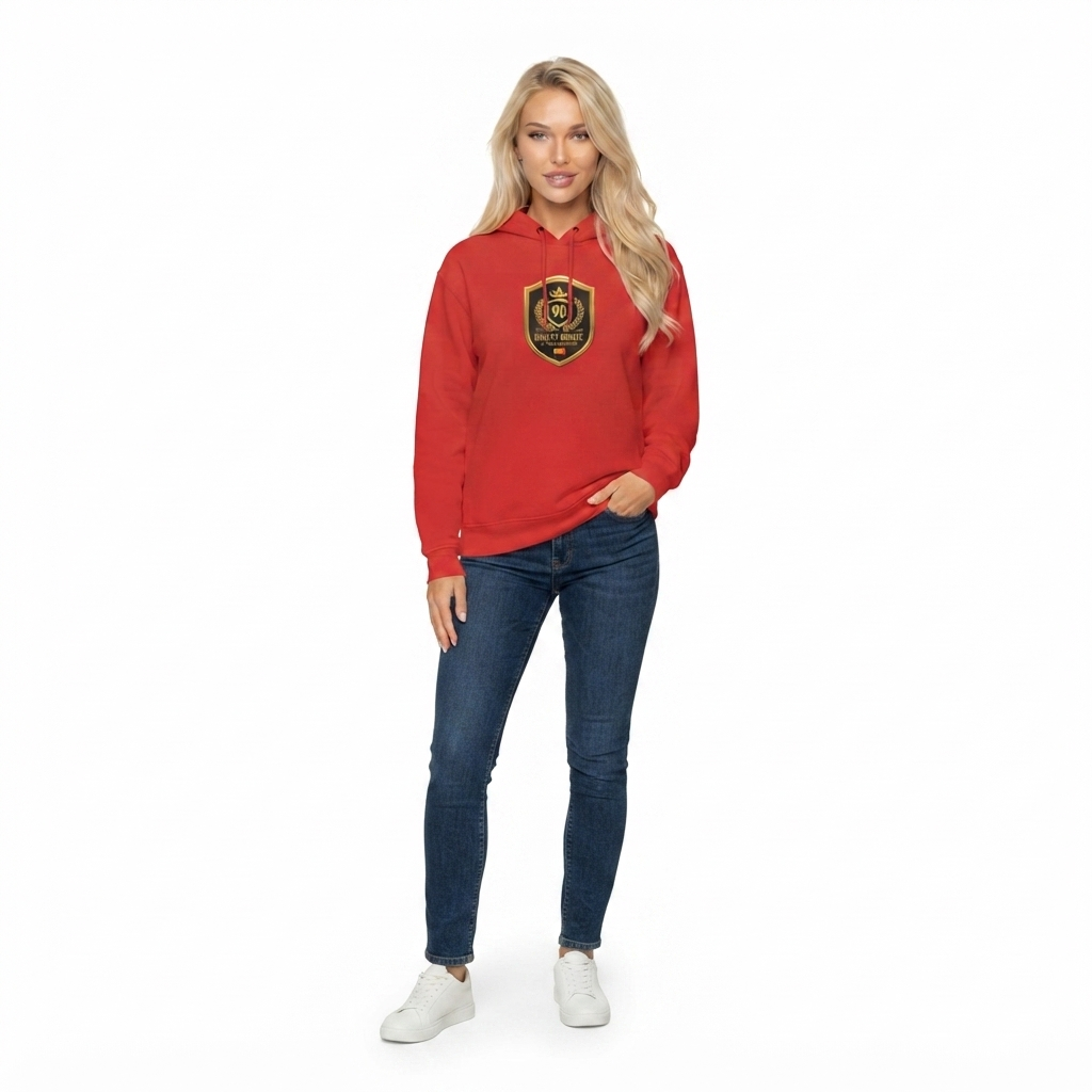 Spain Champions Vintage Crest Hoodie — Gold Shield Badge Graphic