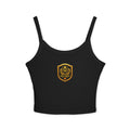 Spain Champions Spaghetti Strap Tank Top — Gold Shield Crest Graphic