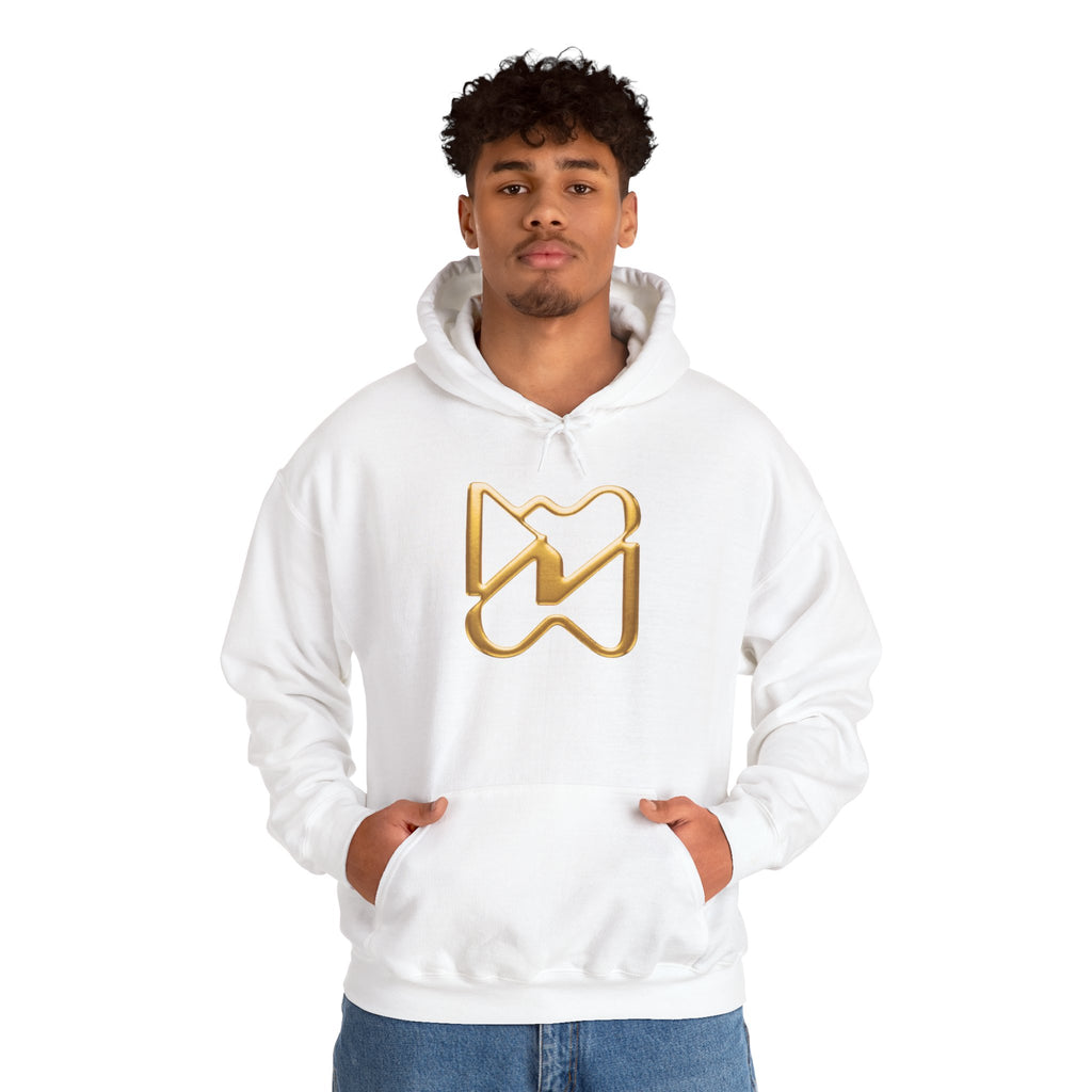 Ninety Minute Heavy Blend™ Pullover Hoodie – Men’s Emblem (Black/White)