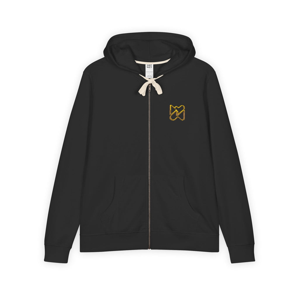 Ninety Minute Men’s Re-Fleece Full-Zip Hoodie (Black/White, Icon)