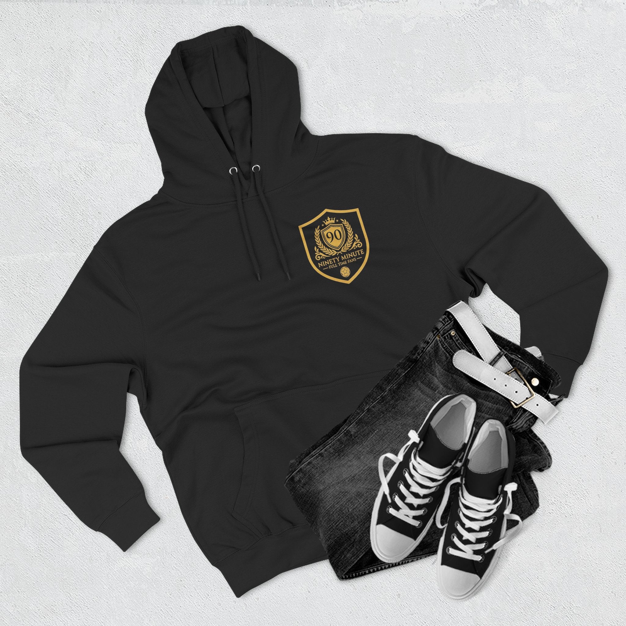 Minimal Gold Crest Hoodie | Shield Emblem Pullover