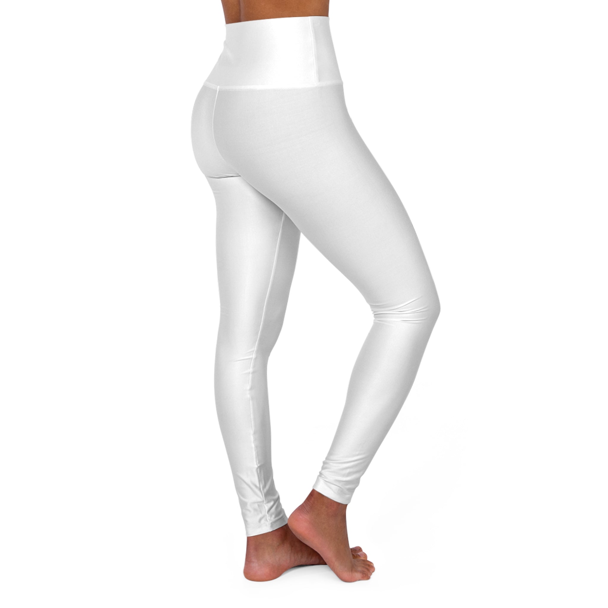 Ninety Minute | Gold Crest Logo High-Waist Leggings | Women’s Yoga Performance Pants - White
