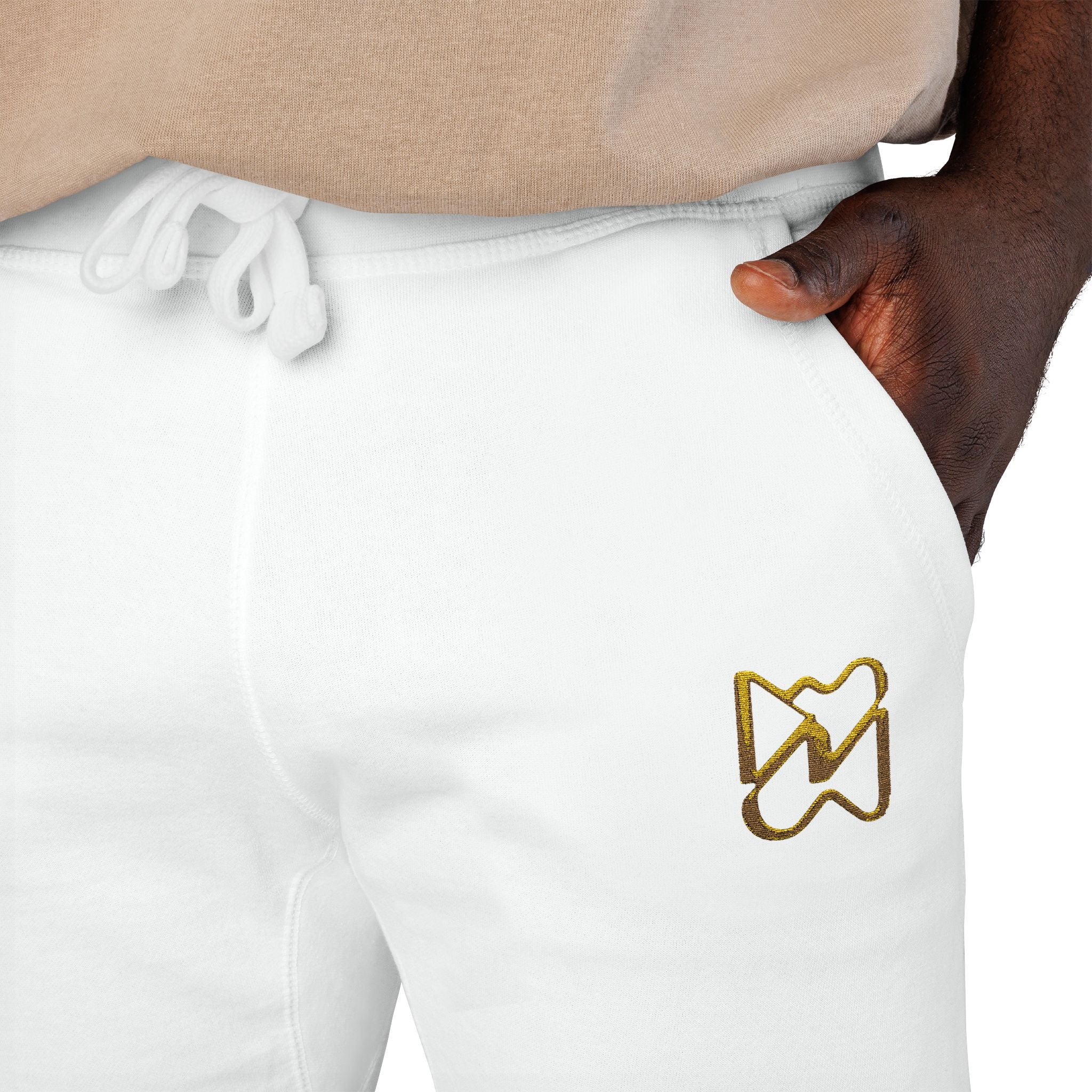 Ninety Minute Men’s Embroidered Fleece Sweatpants (Black/White)