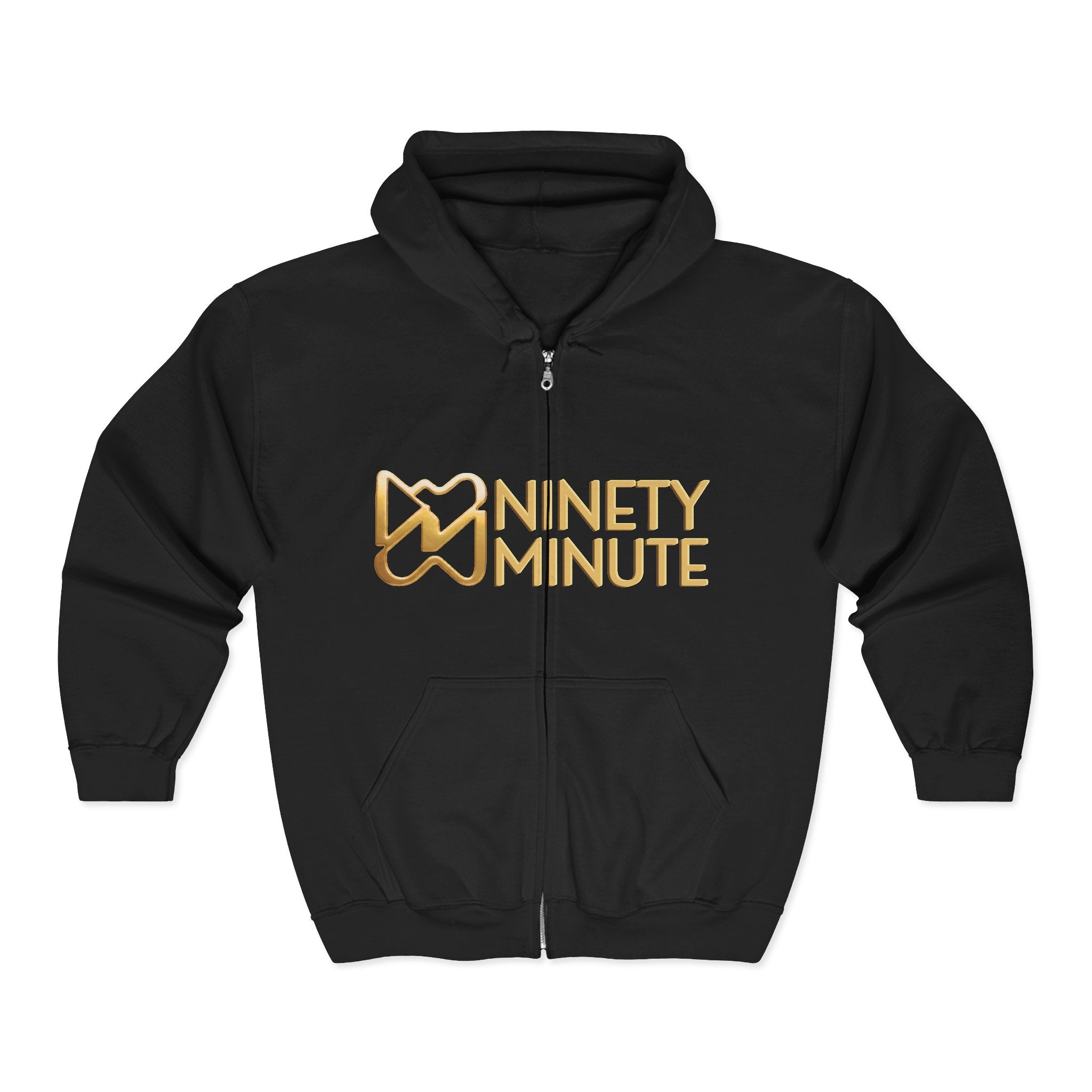 Ninety Minute Heavy Blend™ Full-Zip Hoodie – Men’s Wordmark (Black)