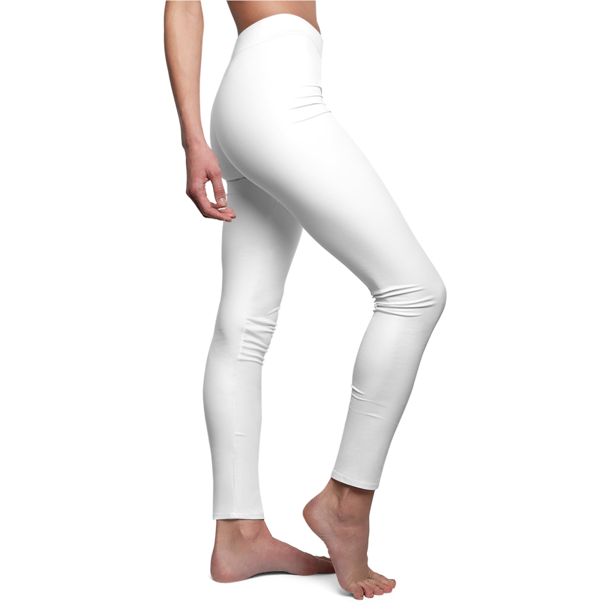 Ninety Minute | Gold Crest Logo Brushed Suede Leggings | Women’s Mid-Rise Skinny Pants - White