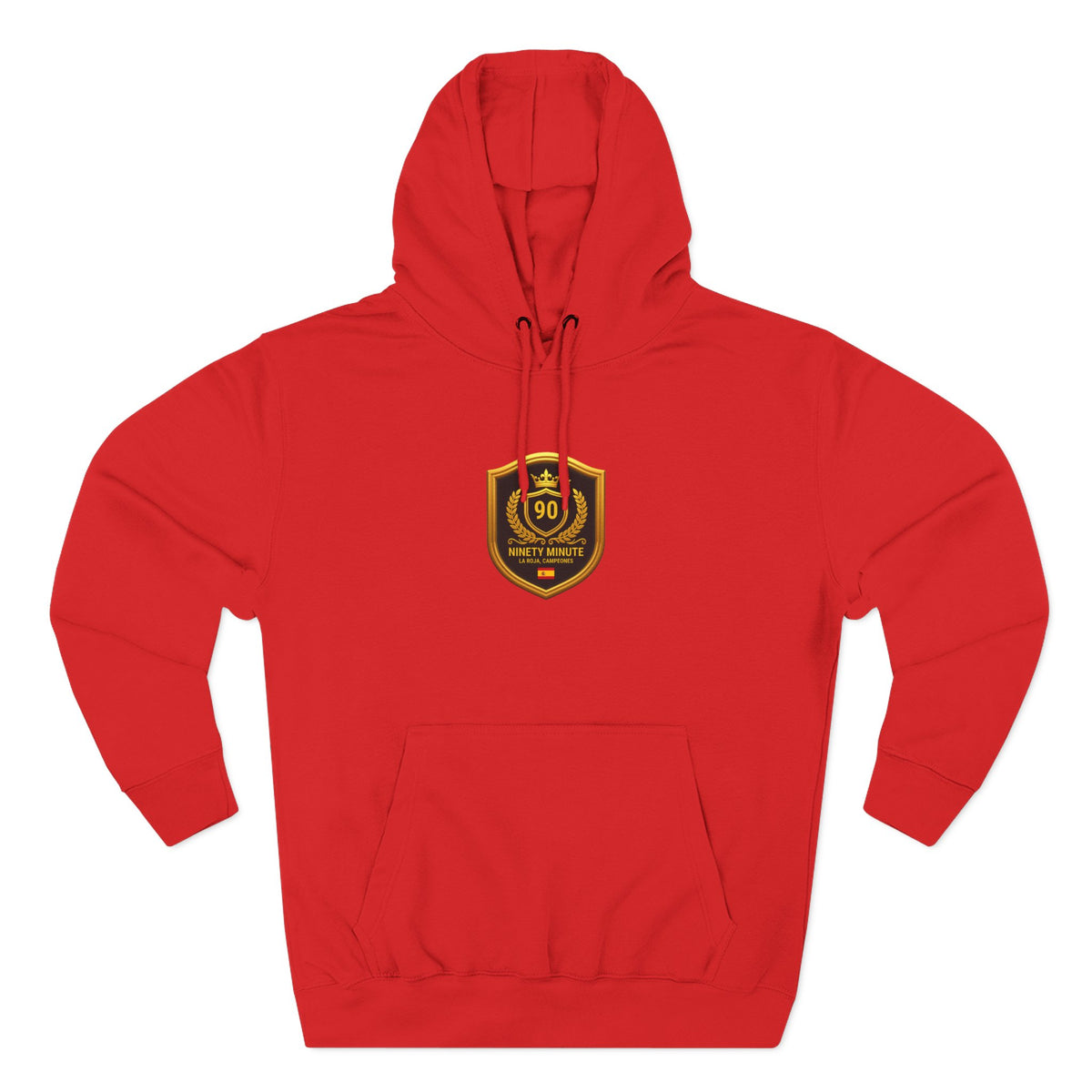 Spain Champions Vintage Crest Hoodie — Gold Shield Badge Graphic