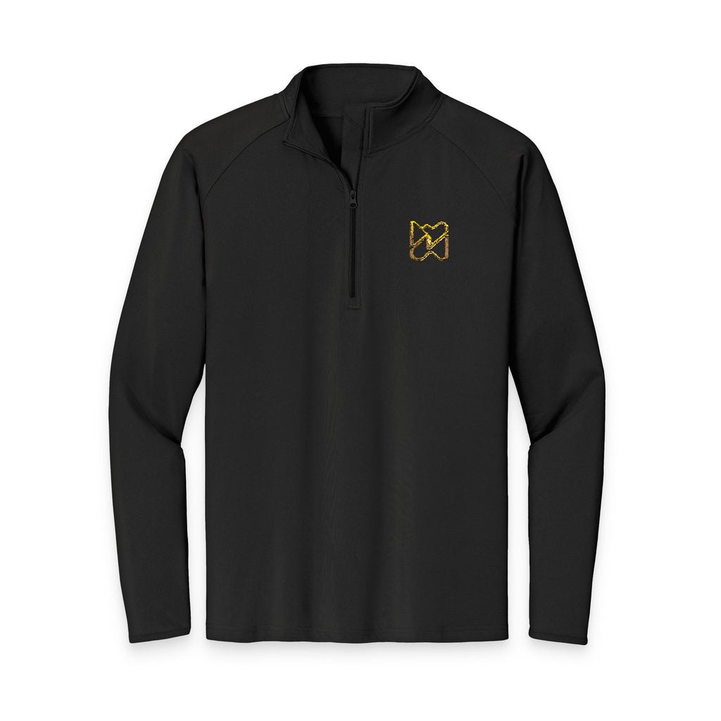 Ninety Minute Quarter-Zip Pullover – Men’s Sport-Wick® Stretch (Black/White)