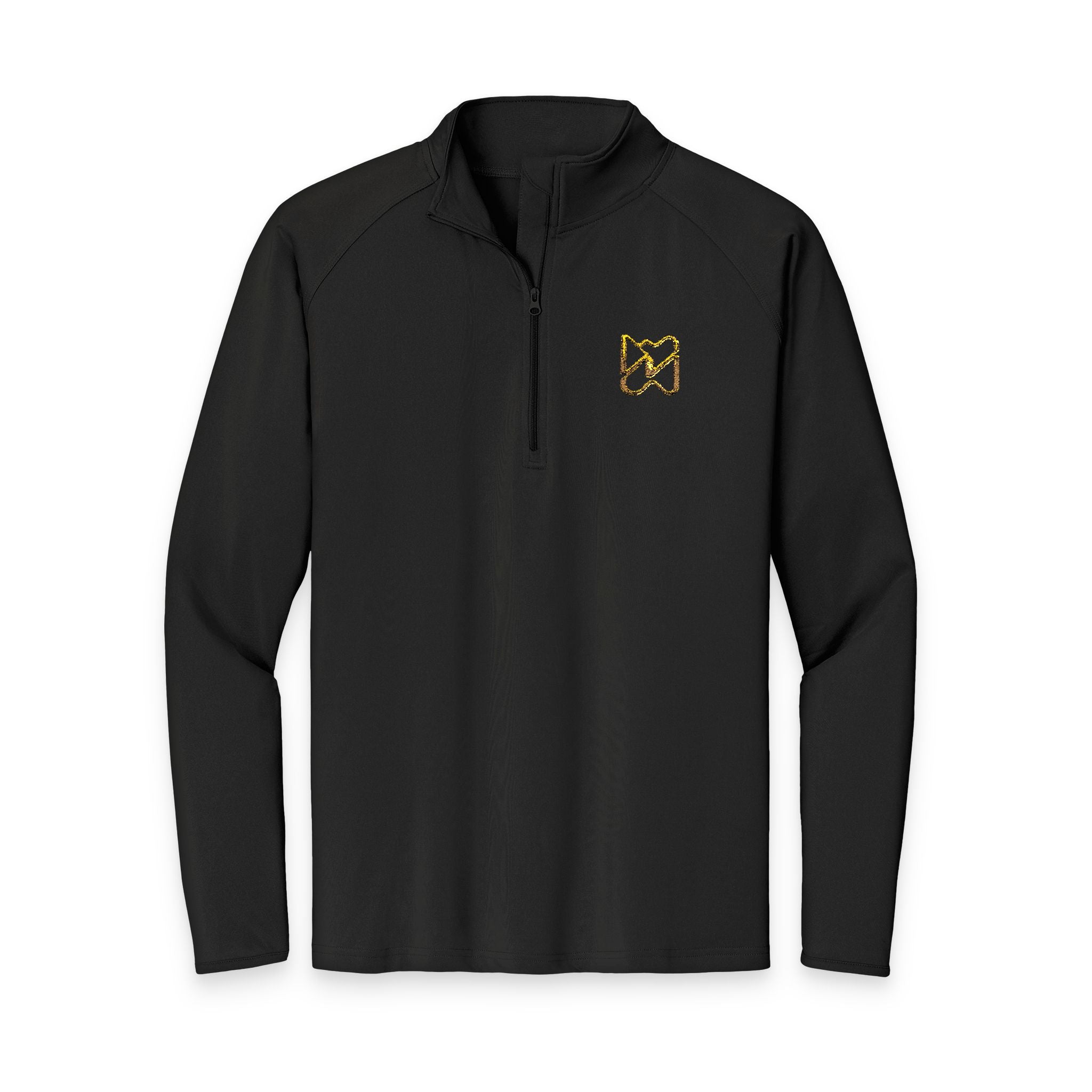 Ninety Minute Quarter-Zip Pullover – Men’s Sport-Wick® Stretch (Black/White)