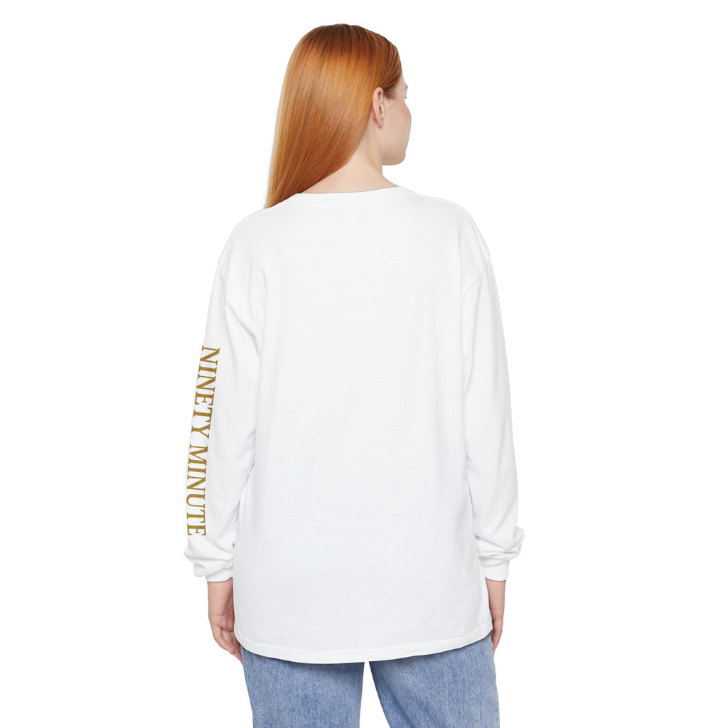 Ninety Minute Full Time Fans Long Sleeve Tee – Women’s Garment-Dyed (Black/White)