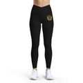 Gold Heart Badge Leggings | Black High-Waist Yoga Pants