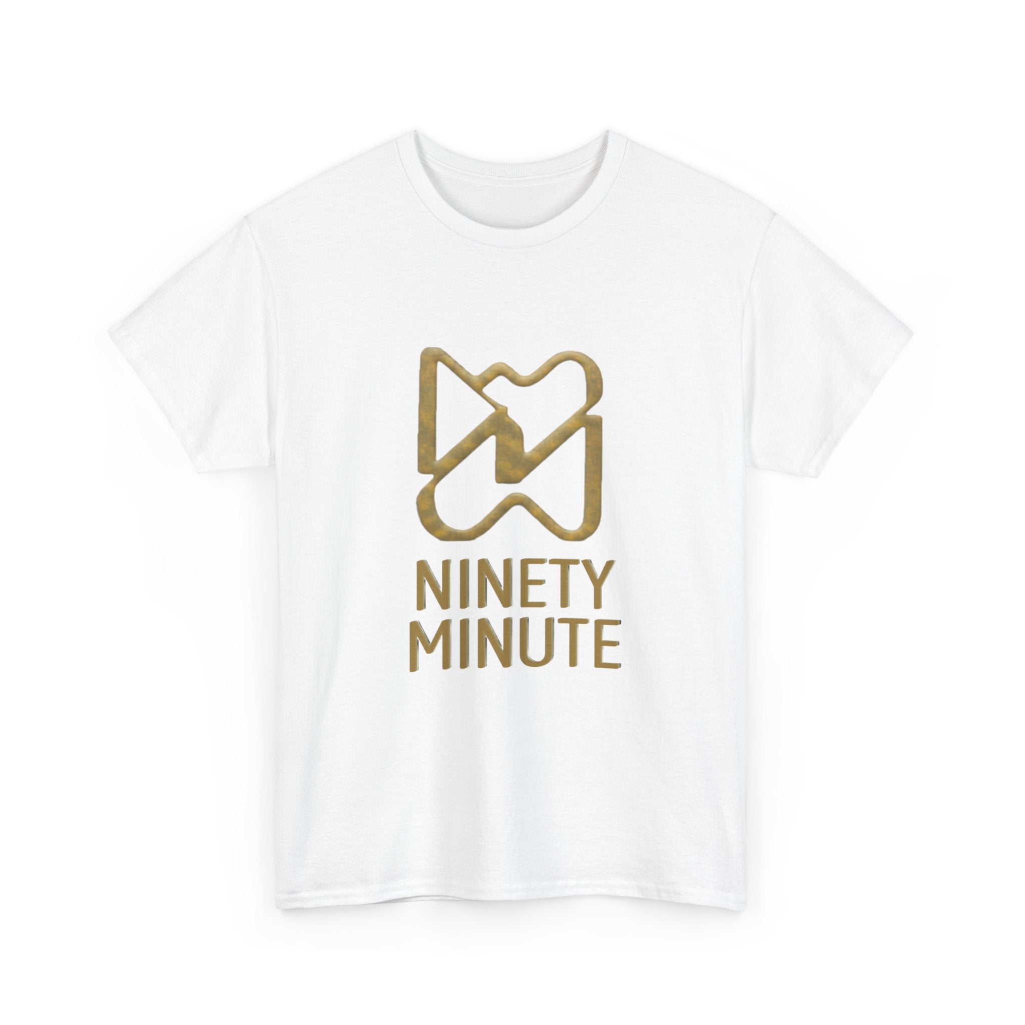 Ninety Minute Men’s Heavy Cotton Tee (Black/White, Large Logo)