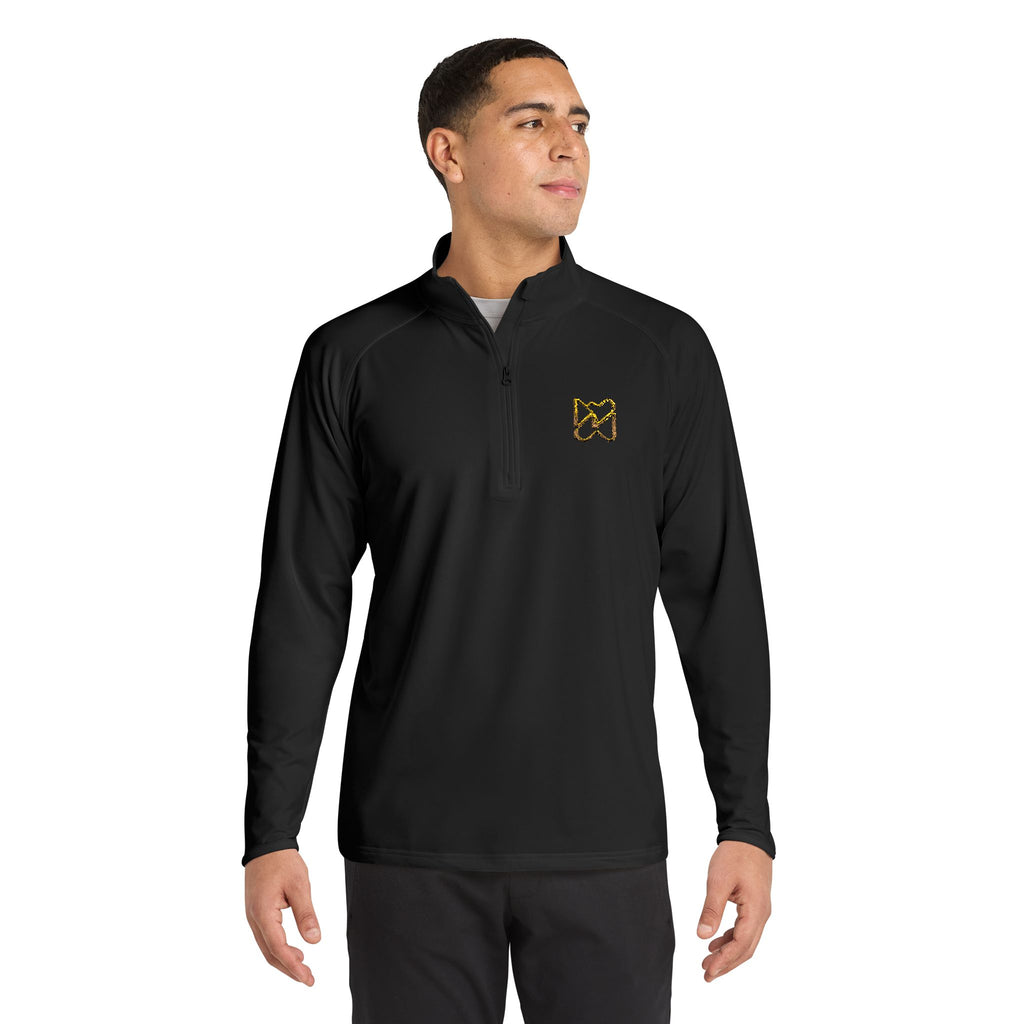 Ninety Minute Quarter-Zip Pullover – Men’s Sport-Wick® Stretch (Black/White)