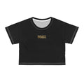 Ninety Minute Women’s Crop Tee (Black, White Stitch)