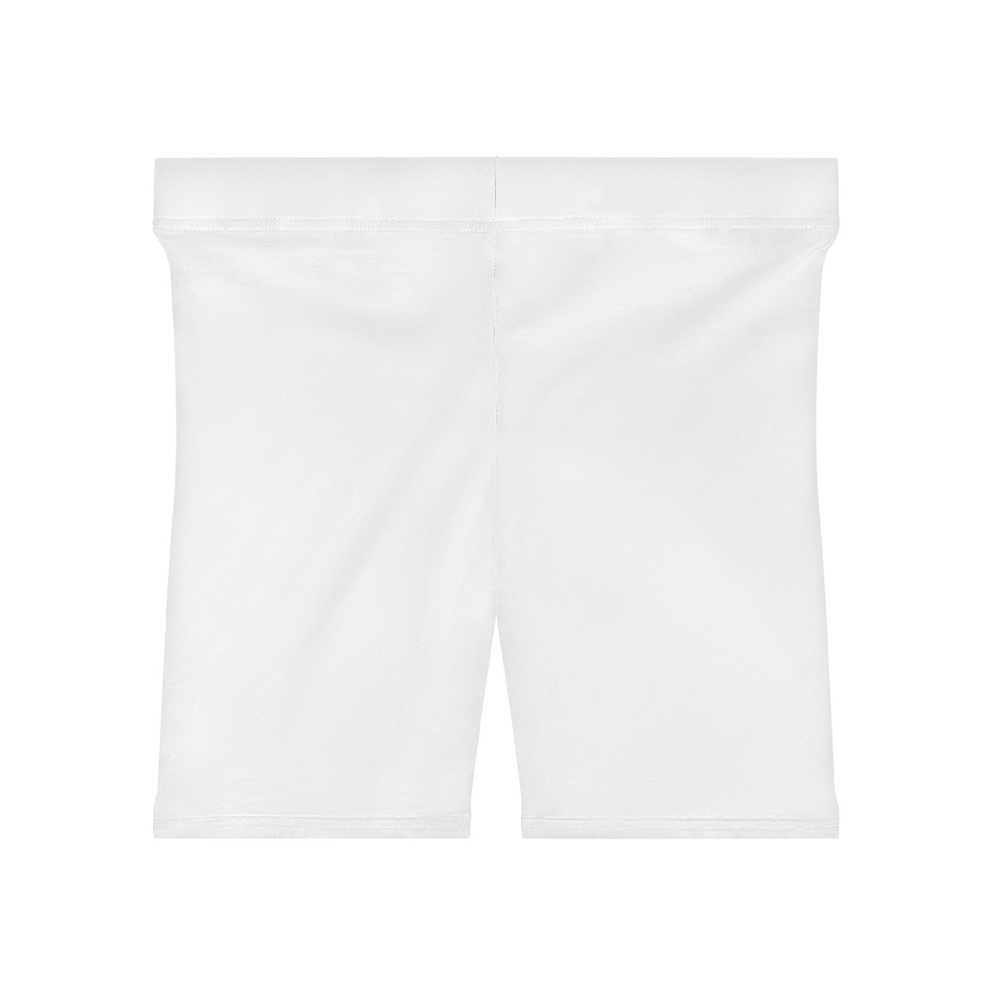 Ninety Minute | Gold Crest Logo Biker Shorts | Women’s Mid-Rise Active Shorts - White
