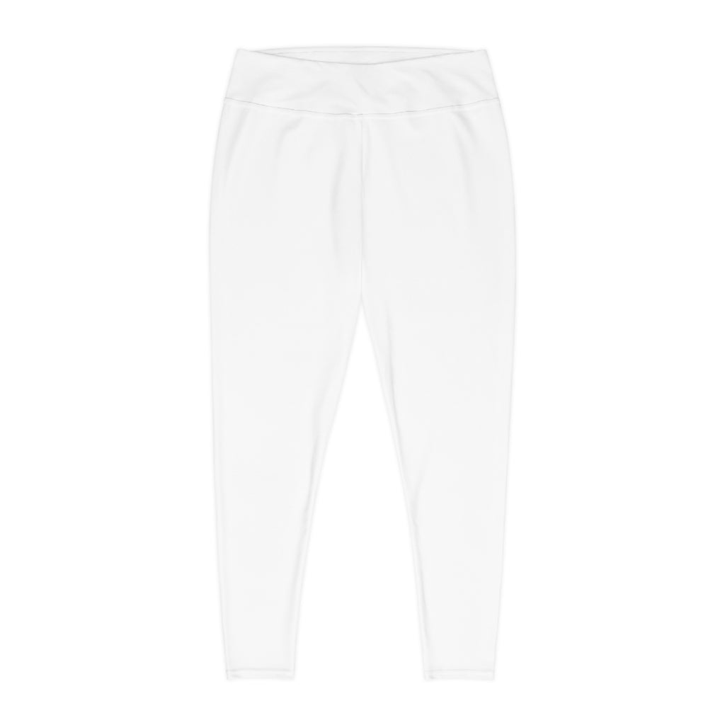 Ninety Minute Plus Size Leggings – High-Rise Back Logo (White)