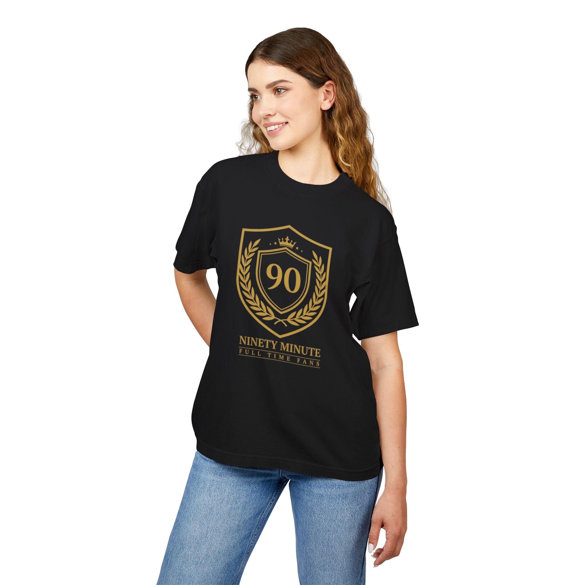 Ninety Minute — Gold Shield Boxy Heavyweight Tee | Full Time Fans