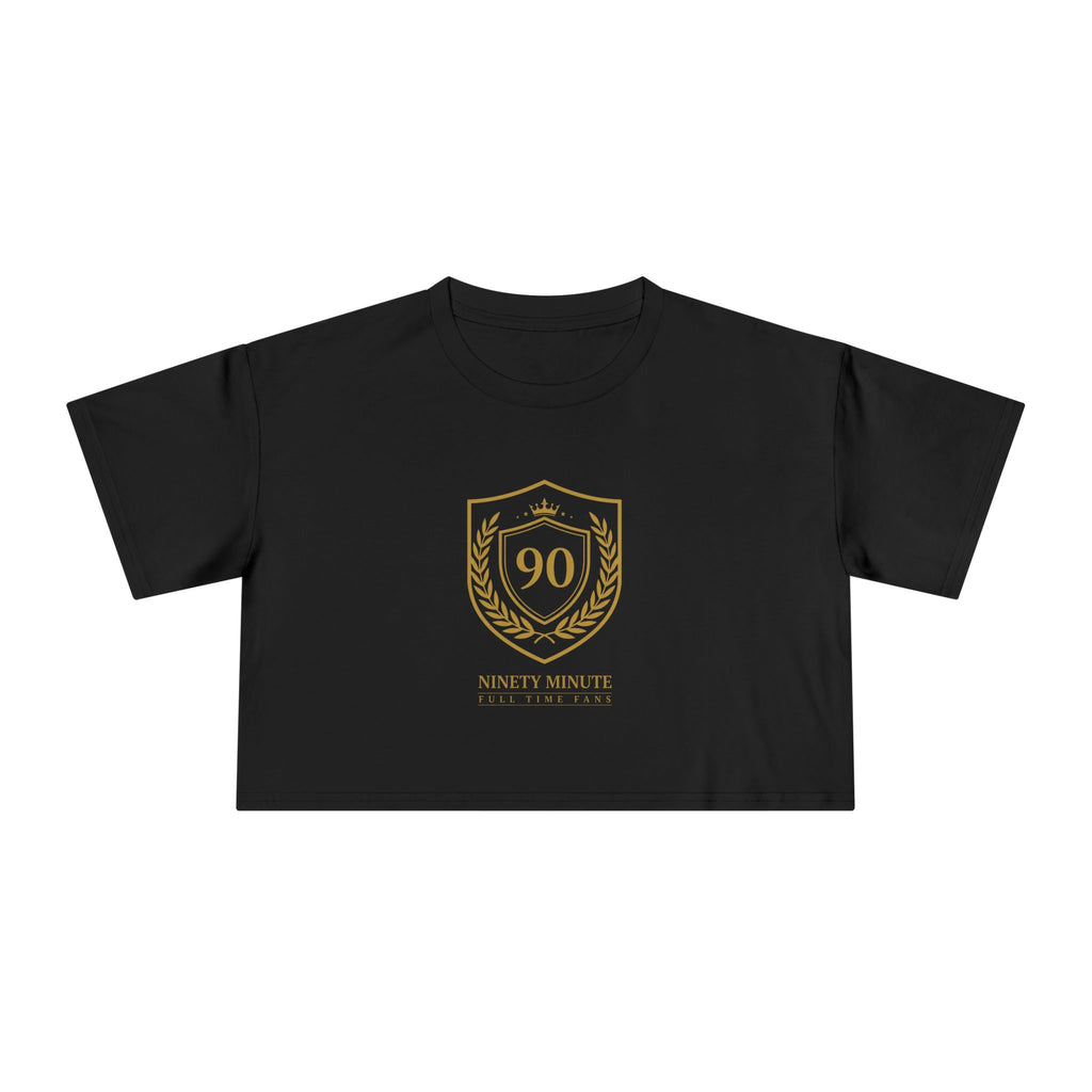 Ninety Minute | Gold Crest Logo Boxy Crop Tee | Women’s Relaxed Crewneck